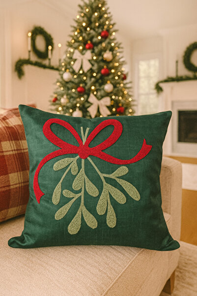 Pilloveland Punch Nakışlı Kırlent Kılıfı - 43*43 Cm - Yeşil Buket - PNK001