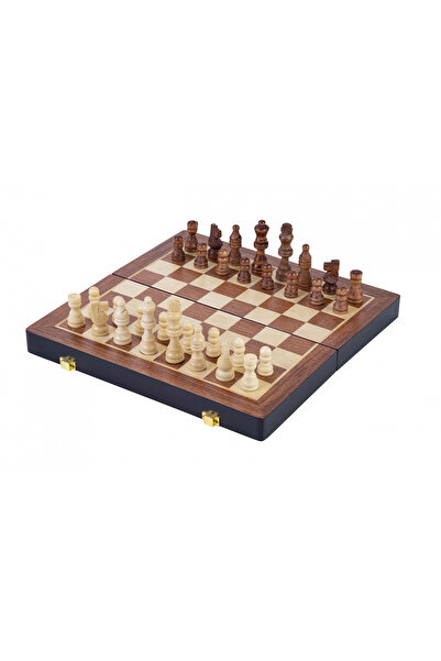 Longfield Games Joc de șah, cutie pliabilă din lemn 30 x 30 x 2,75 cm