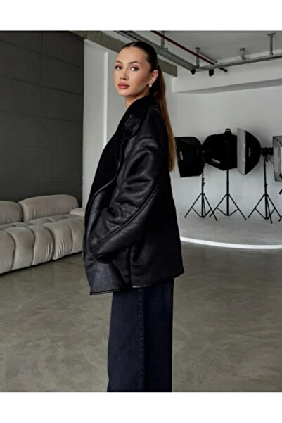 D'RECCY Дамско палто с кожа и подплата