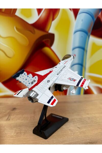 scntoys F16 Savaş Uçağı Sesli Işıklı Çekbırak METAL (Buhar Atar) F16 Uçak Bey...