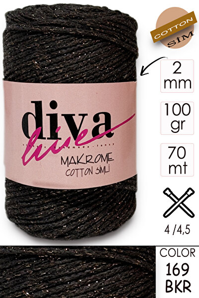 Diva İplik Diva Makrome Cotton Glitter 169 Χάλκινο