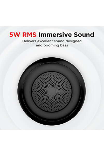 BOAT Stone 135 Portable Wireless Speaker - 5W RMS, IPX4, TWS, Up to 11H, Type-C Charging -Black