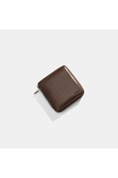 Desa Women's Bitter Brown Zippered Leather Wallet