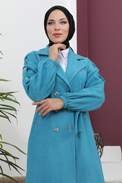 Missvalle Παλτό με λεπτομέρεια με κουμπιά μπλε MSW19247-1