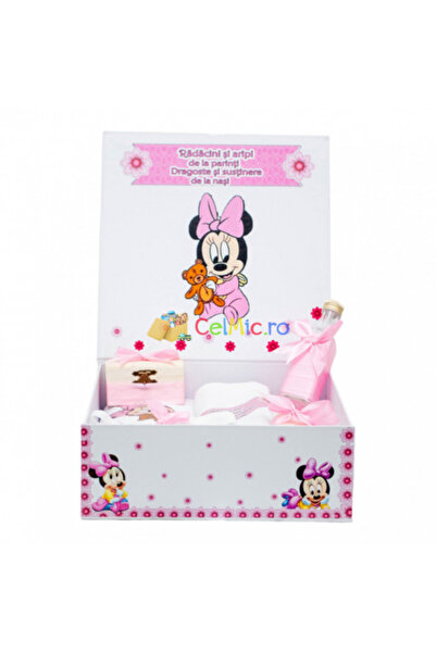 OEM Εξατομικευμένο σετ βάπτισης με 8 τεμάχια - Baby Minnie, Ροζ - SPB-72