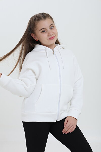 Tight Lady 100% Organic Cotton Girls' Sweatshirt Cardigan with 3-Layer Fleece, Hood, Zipper, and Kangaroo Pocket