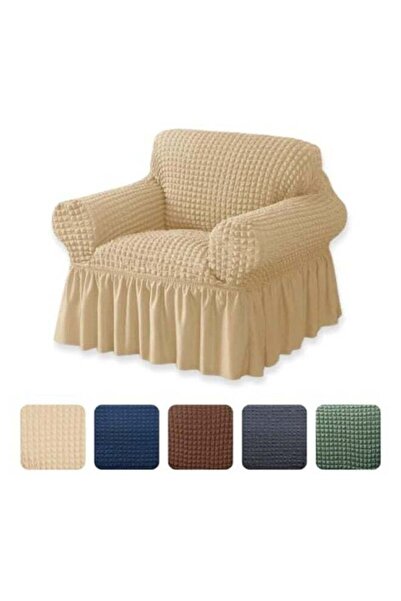 AlsayedP Sofa Slipcover One-Piece Stretch Couch Cover with Skirt (Beige, 1 Seat)