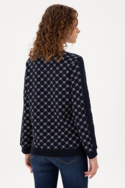 U.S. Polo Assn. Дамска тъмносиня блуза с обло деколте