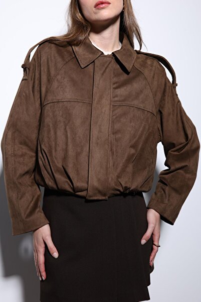 Antioch Taba Süet Görünümlü Bomber Kadın Mont