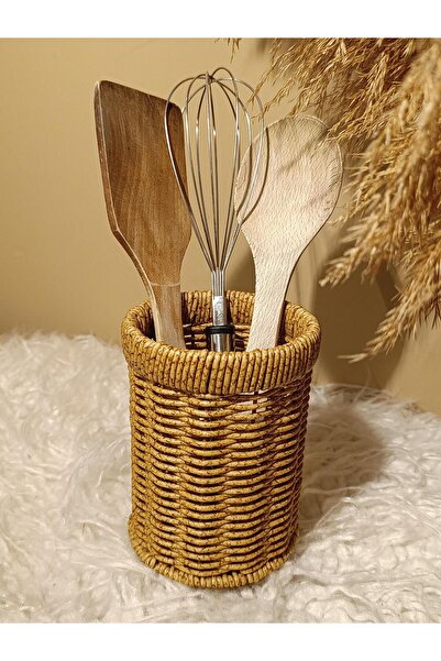 Paganca Тъкан ратан кръгла лъжичка държач / Органайзер