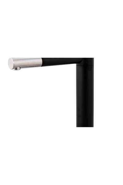 Trendy's Μπαταρία νιπτήρα TRENDY S, κυλινδρικός σχεδιασμός, τοποθέτηση σε πάγκο, μαύρο χρώμιο