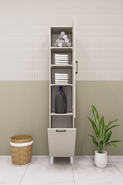 DEMİRBAL MOBİLYA MDF KİRLİ SEPETLİ ÇOK AMAÇLI BOY DOLAP