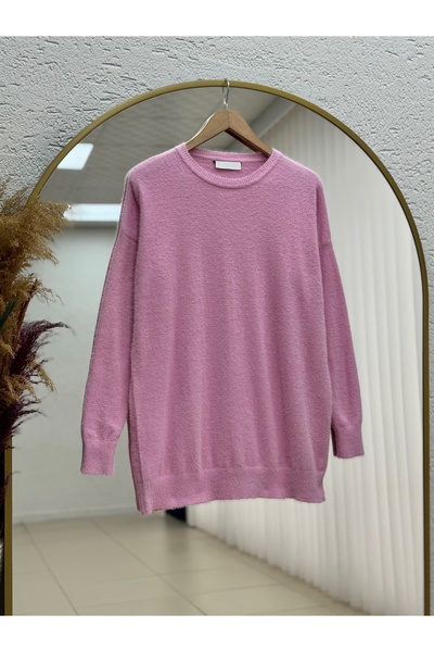 BENAHOLL Σεραφίνα Τονίκ με μανίκια και ελαστικό κάτω μέρος με γένια-KR3154 Ροζ