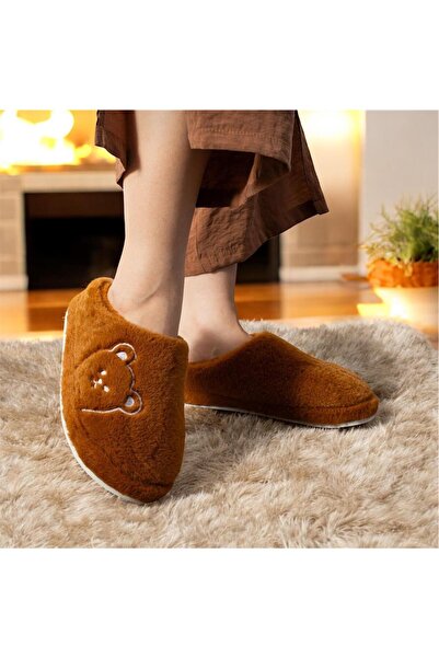 Lion AYICIK DESENLİ NAKIŞLI ÜNİSEX KIŞLIK EV TERLİK