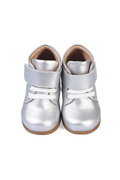 Bebbini Minoo-Silver Girls' First Step Boots