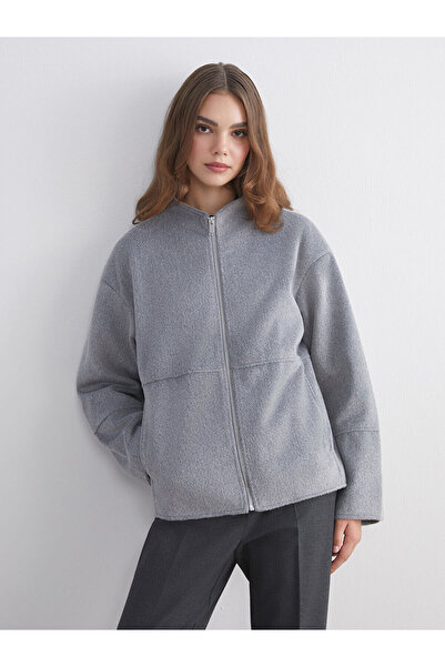 LC Waikiki Stand Collar Women's Cashmere Coat