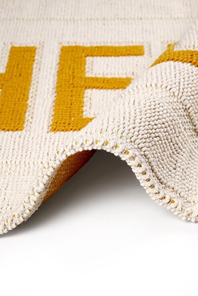 Bluenity Hello Natural Cotton 2-Piece Bath Mat & Rug Set 60X100 50X60 Beige