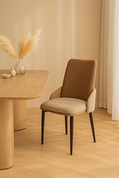 MARIA HOMES Coffee Dining Chair – Modern Upholstered Chair with PU Leather Ba...