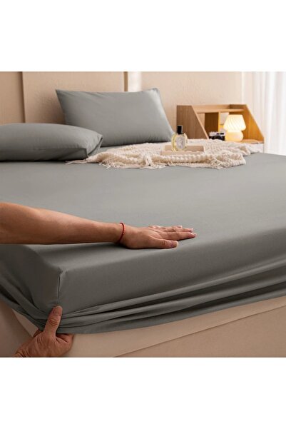 LUXER Husă De Pat Impermeabilă Pentru Protecție Saltea, Cearceaf cu Elastic, Gri, Dimensiuni 180x200 cm