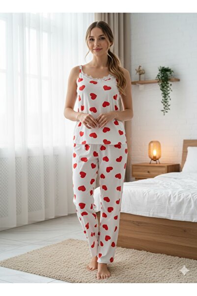 FAMES PİJAMA Women's Lace Detail Paddy Suit