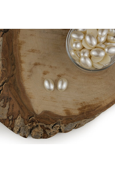 Prestij Boncuk نصف لؤلؤ بيضاوي أبيض مائل للصفرة 16 مم 100 جرام