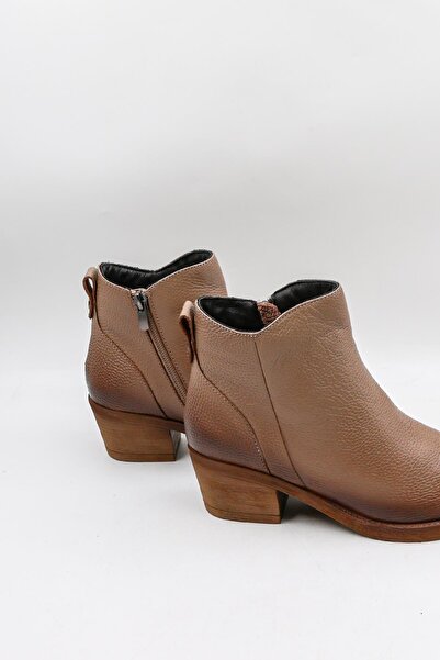 Venüs Women's Genuine Leather Boots 25440003K - Sand - 36