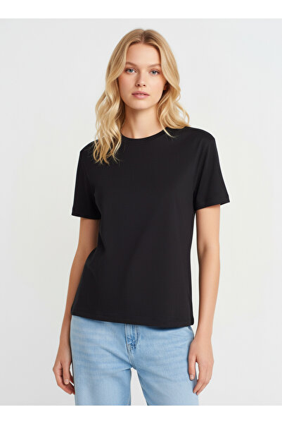 Dilvin Soft Textured Cotton Premium T-Shirt-Black