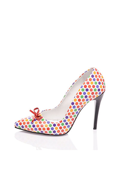 JustBow Printed Classic Heeled Women's Shoes
