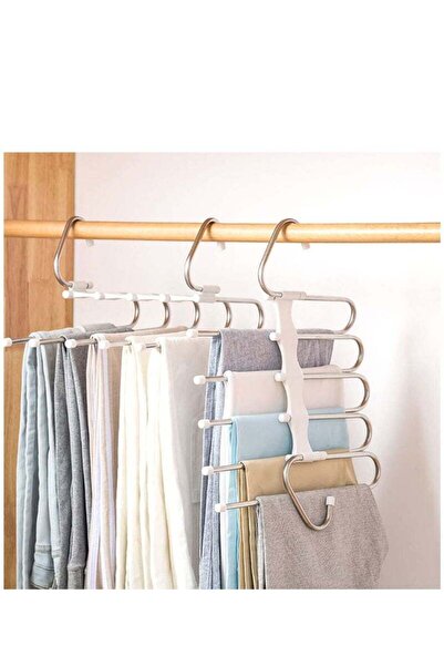 COOYA Trouser Rack Set of 2, S-Style Stainless Steel, Non-Slip Design, Wardrobe Organiser Hangers