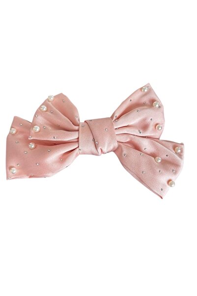 TAKIŞTIR Pink Color Pearl and Stone Detailed Automatic Buckle