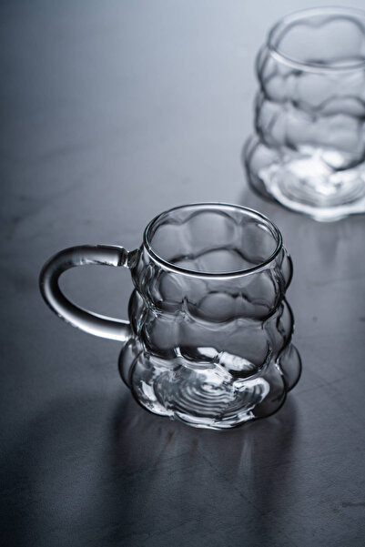 ACAR Lume 6-Piece Glass Cup with Handle - 350 ml