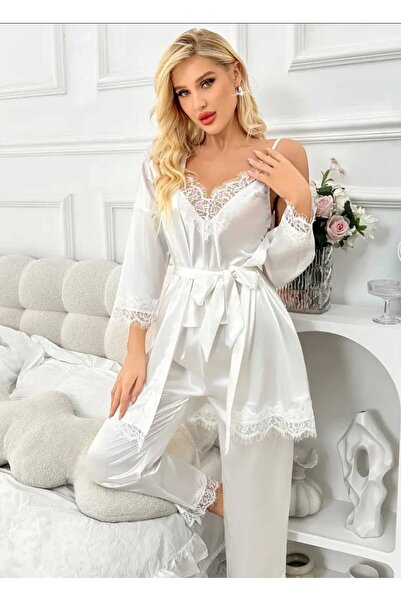 HUIKE DANTEL İNCE ASKILI ÜST ESNEK UZUN PANTOLON KEMERLİ KADINLARIN RAHAT PİJ...