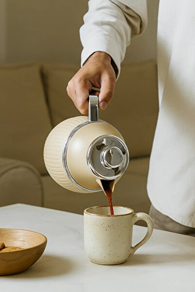 Urbanza Elegant Beige Thermos Jug with Silver Handle – Premium Insulated