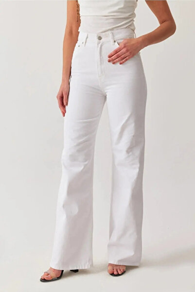 mooishan Pantaloni de damă BEYAWHITE Bloom, tip blugi largi, material elastic...