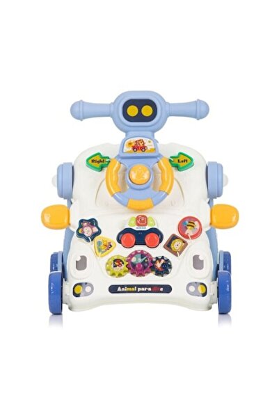 JHT Centru de activități premergător pentru bebeluși 3 în 1, sistem anti-răsturnare, tastatură muzicală