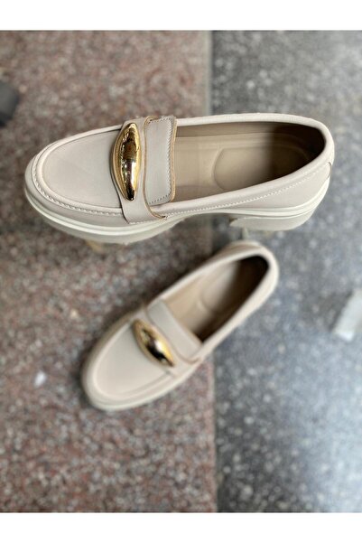 Metin Ayakkabı Skin Color Outer Material Skin Leather Water Resistant Women's Shoes