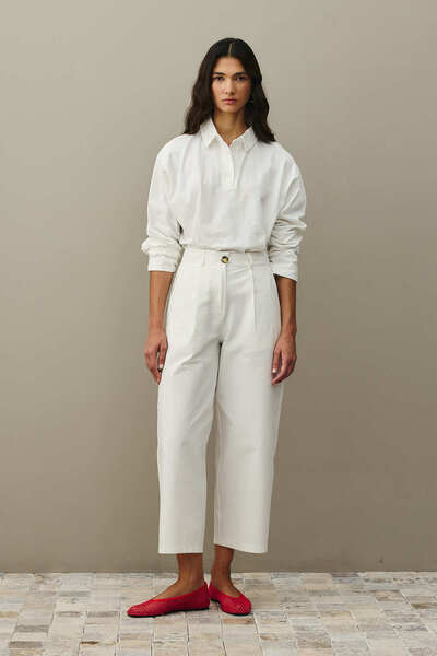 Fahhar Carrot Pants Ecru