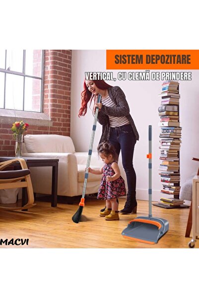 MACVI Broom and Dustpan Set