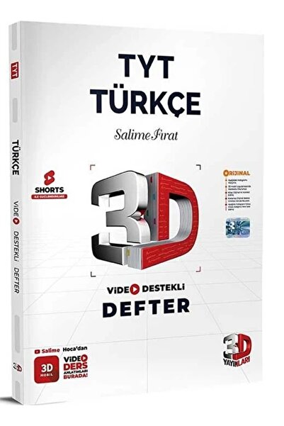 3D Yayınları 3D TYT Türkçe Video Destekli Defter (VDD) 2023 Basım