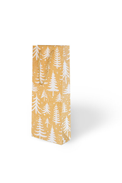 EXİZTİCARET 12x35 Πολυτελής χαρτοκομική τσάντα φύλλο με τύπωμα -Πρωτοχρονιά- 1 Τεμάχιο