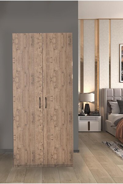 Exent Oskar 2 Kapaklı Elbise Dolabı-2 Kapılı Gardırop-Atlantik Çam