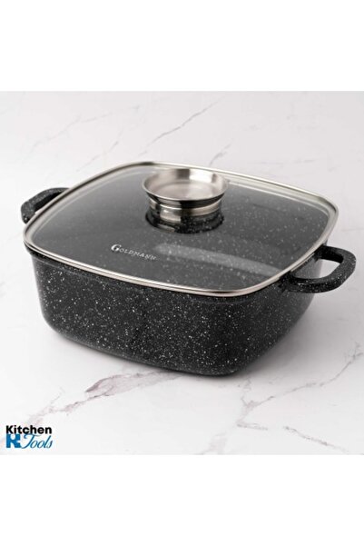 goldmann Cast aluminum roaster 24x10 cm, 4.5 L, induction, ceramic coating, heat-resistant lid -