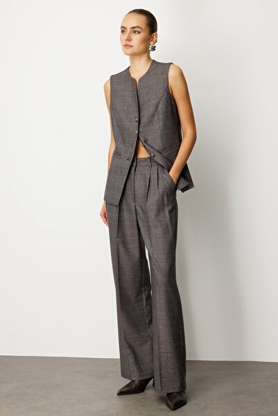 Ekol Plaid Wide Leg Pants