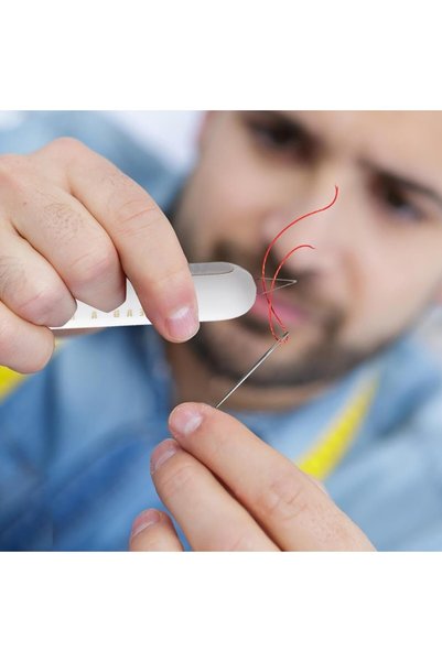 DUCK HOBY Double-Headed Automatic Thread Threader - Stitch Remover - Two-In-One Spring System Buttonhole Remover