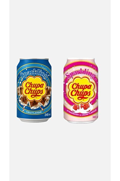 Chupa Chups Cola & Strawberry and Cream Flavours 345ml x 2 Adet