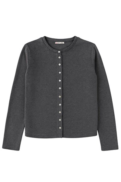 Mixray 4771 women's knitted basic thessaloniki cardigan anthracite