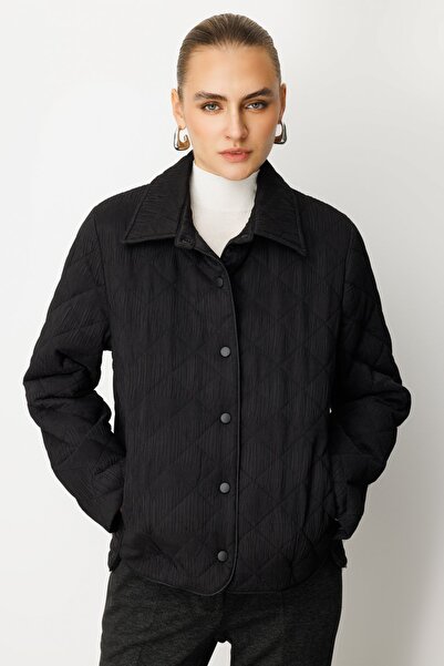 Ekol Textured Snap Button Coat