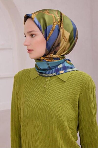 Belli Tivil Pure Silk Scarf 4206 - 52 Μπλε μοτίβο μπατίκ