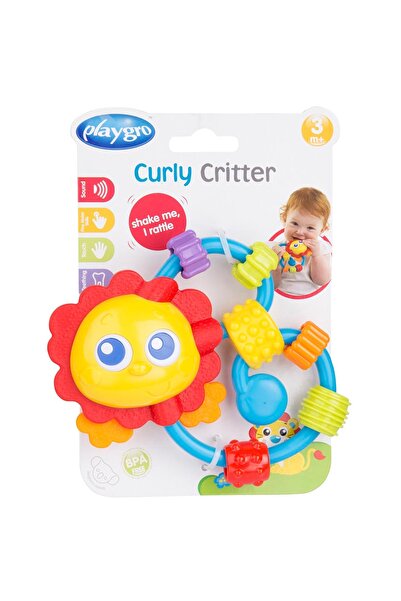 Playgro لعبة خشخيشة على شكل مخلوق مجعد على شكل أسد الشمس