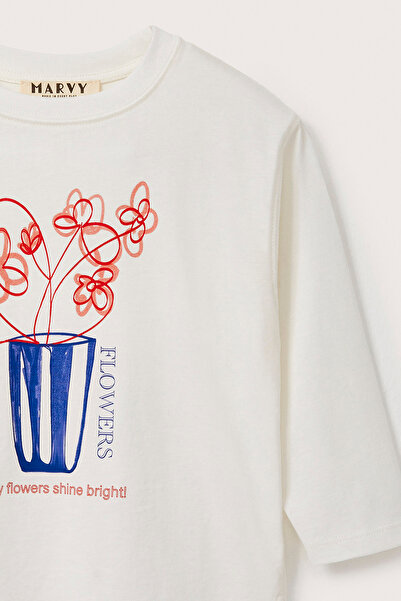 Marvy Flower Printed Long Sleeve Tshirt